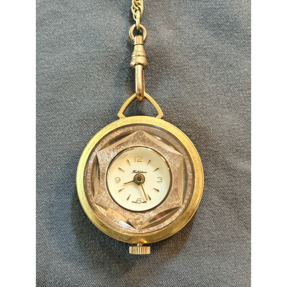 Vintage Swiss Made Fieldstone Half Hunter Gold Pocket Watch